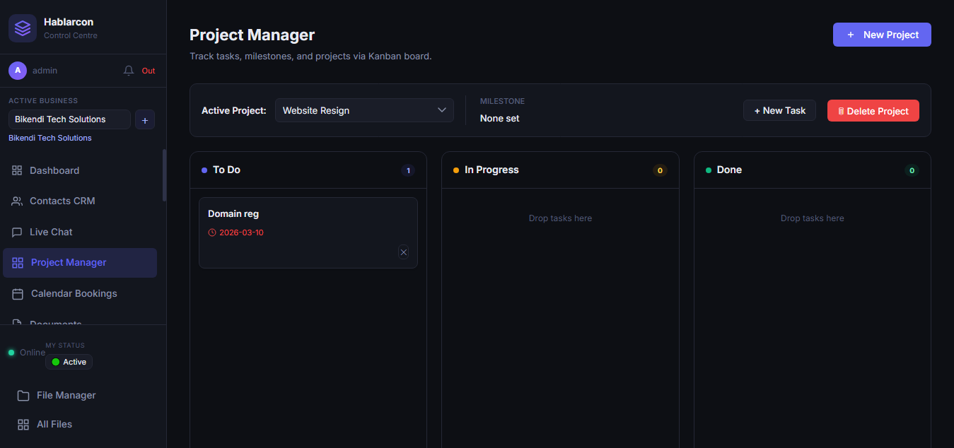 HablarCon CRM View